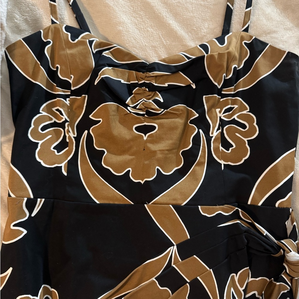 White House Black Market Black and Tan Dress